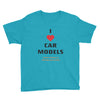 I Heart Car Models Youth Short Sleeve T-Shirt