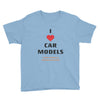 I Heart Car Models Youth Short Sleeve T-Shirt