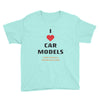 I Heart Car Models Youth Short Sleeve T-Shirt