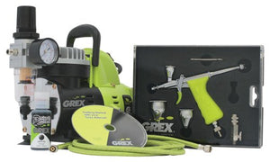 Grex GCK03 Airbrush Combo Kit with Tritium.TG3 Airbrush, AC1810-A Compressor, Accessories and DVD