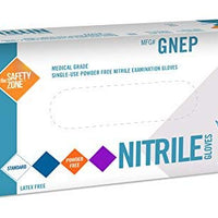 The Safety Zone GNEP-SM-1P Nitrile Exam Gloves - Medical Grade, Powder Free, Latex Rubber Free, Disposable, Non Sterile, Food Safe, Textured, Indigo Color, Convenient Dispenser