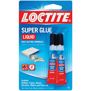 Loctite Super Glue Liquid, Two 2-Gram Tubes (1399963)