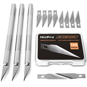 Nicpro 123 PCS Precision Cutter Hobby Knife Set,3 Hobby Exacto Knife with 120 PCS Hobby Blades Refill Excel Craft Art Knife Kit Cutter for Art, Hobby, Scrapbooking,Stencil