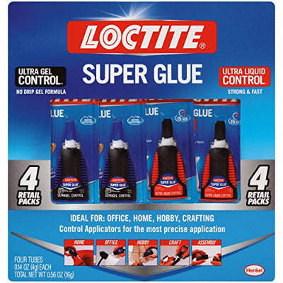 Loctite 2268382 Super Glue Control Ultra Gel and Ultra Liquid Value Pack of (4) 4-Gram Bottles